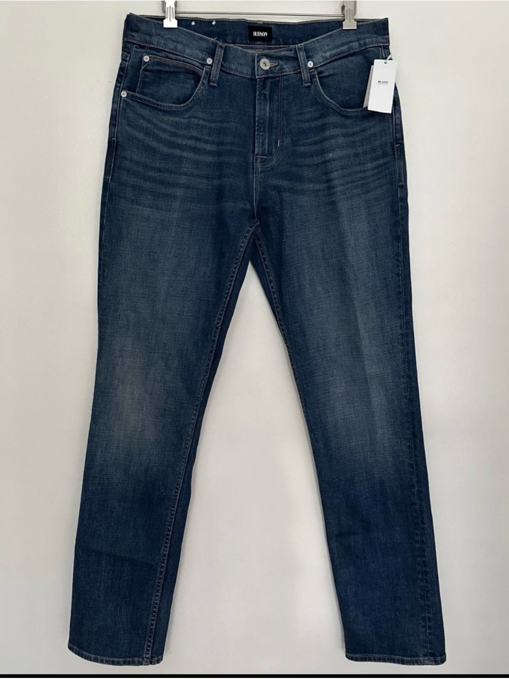HUDSON denim Blake Slim Straight Blue 5 Pocket Jeans Stretch Mens Size 34X34 New